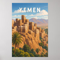 Jemen Illustratie Reis Kunst Vintage