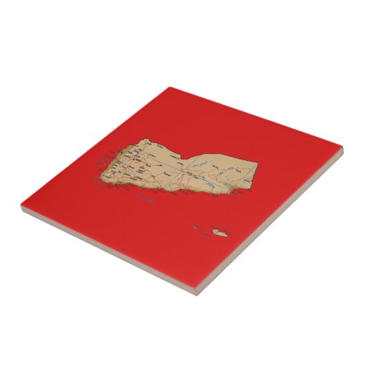 Jemen Map Tile Tegeltje (Zijkant)