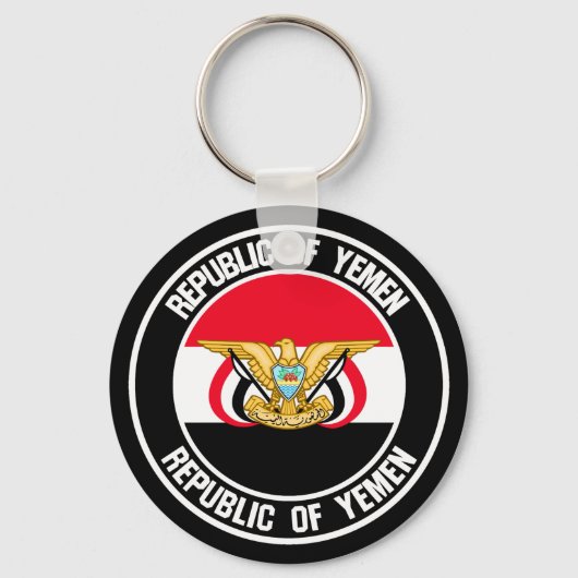 Jemen Round Emblem Sleutelhanger (Voorkant)