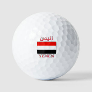 Jemen vlag ا ي م Arabisch en Engels WordArt Golfballen