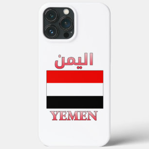 Jemen vlag ا ي ن Arabisch en Engels WordArt Cool iPhone 13 Pro Max Hoesje