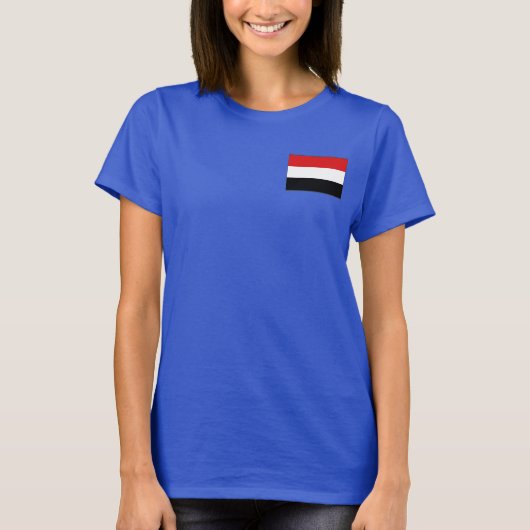 Jemen Vlag en Kaart Dk T-Shirt (Voorkant)