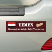 Jemen Vlag + Kaart Bumpersticker (Op auto)