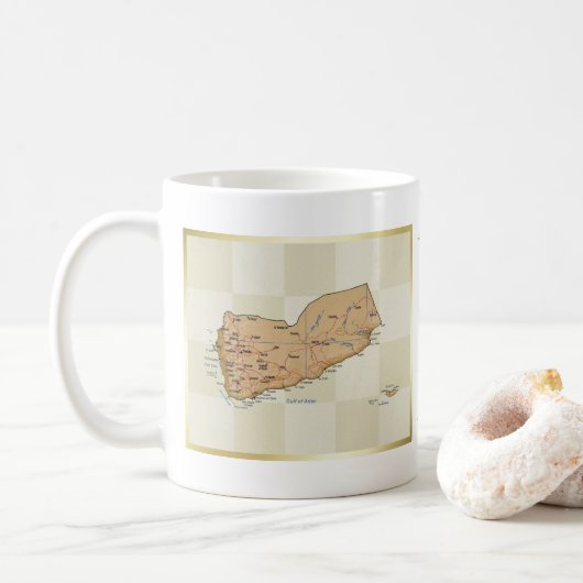 Jemen vlag + Mok kaart (Met donut)