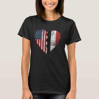 Jemenitische Amerikaanse vlaggen Hart Verenigde St T-shirt