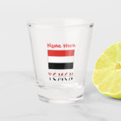 Jemenitische vlag rood gepersonaliseerd shot glas (Voorkant)