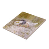 Jemima Puddle-Duck haar eieren uitbroedend door Be Tegeltje (Zijkant)