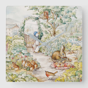 Jemima Puddle Duck in de tuin van Mr. Mc Gregor Vierkante Klok