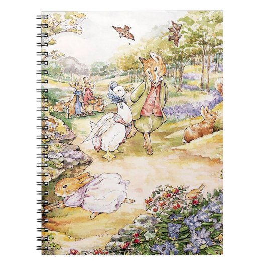 Jemima Puddle Duck loopt met Fox Notitieboek (Voorkant)