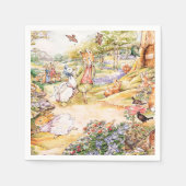 Jemima Puddle Duck loopt met Fox Servet (Voorkant)