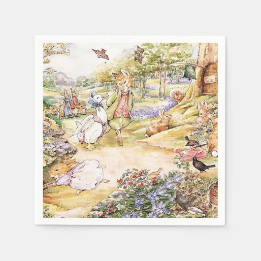 Jemima Puddle Duck loopt met Fox Servet (Voorkant)