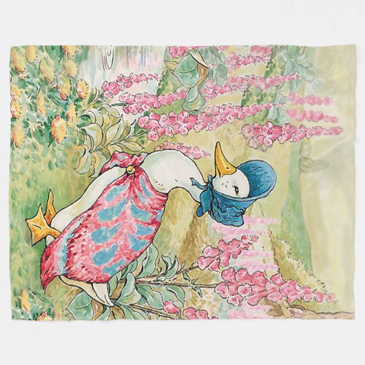 Jemima Puddle eend bij de vijver Fleece Deken (Voorkant (Horizontaal))