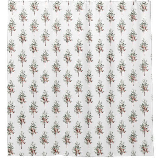 jeneverbespatroon douchegordijn (Voorkant)