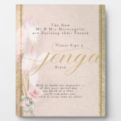 Jenga Block Blush Rose Gold et Pampas Grass Plaque (Devant)