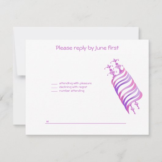 Jenna Alli Pink Torah Bat mitzvah Invitation RSVP (Devant)