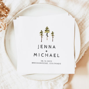 JENNA Pine Tree Mountain In de Bossen Bruiloft Servet