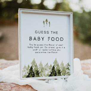 JENNA Rustic Pine raadt het Baby Baby shower Poster