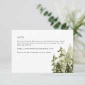 JENNA Rustic Pine Tree Wedding Details Kaart (Staand voorkant)