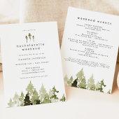 JENNA Rustic Waterverf Pine Bachelorette Kaart