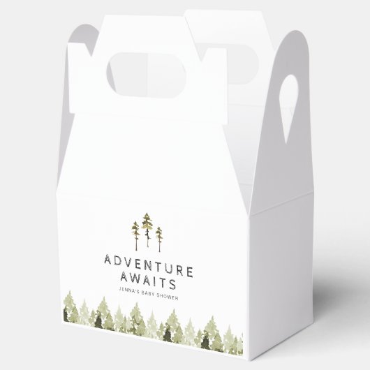 JENNA Rustic Waterverf Pine Tree Baby shower Bedankdoosjes (Geopend)