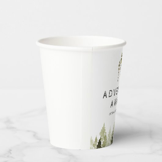 JENNA Rustic Waterverf Pine Tree Baby shower Papieren Bekers (Rechts)