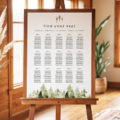 JENNA Rustic Waterverf Pine Tree Seating Chart Poster