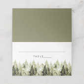 JENNA Rustic Waterverf Pines Tented Place Card (Buitenkant ongevouwen)