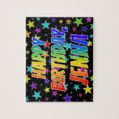 "JENNA" Voornaam, geun "HAPPY BIRTHDAY" Legpuzzel (Verticaal)