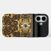 Jenner Elegant Patroon Monogram Case-Mate iPhone Case (Achterkant (horizontaal))