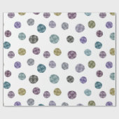 Jennifer Grote Waterverf Stippen blauw groen paars Cadeaupapier (Vlak)