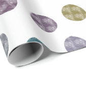 Jennifer Grote Waterverf Stippen blauw groen paars Cadeaupapier (Rol Hoek)