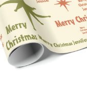 Jennifer Mideeuw Retro Merry Kerstmis Cadeaupapier (Rol Hoek)