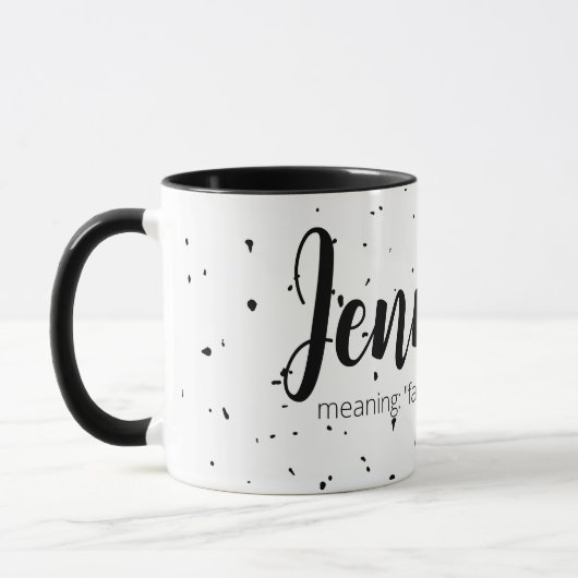 Jennifer Nom Mug Signification Noir et Blanc Moder (Gauche)