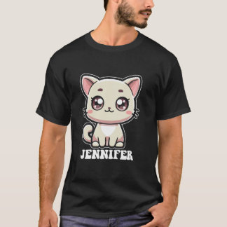 Jennifer Schattige Kitty Cat Design voor Meisjes N T-shirt