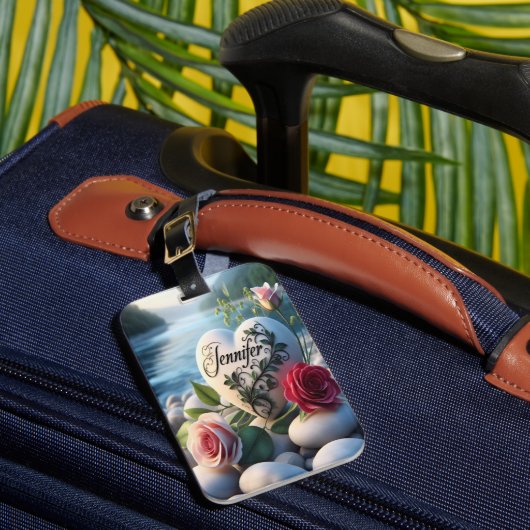 Jennifer's hart bij de rivier bagagelabel (Voorkant Insitu 1)