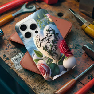 Jennifer's hart bij de rivier iPhone 15 pro case