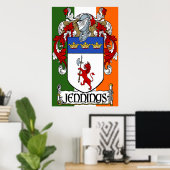 Jennings Coat of Arms Irish Flag Print (Thuiskantoor)