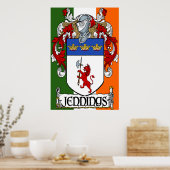 Jennings Coat of Arms Irish Flag Print (Keuken)