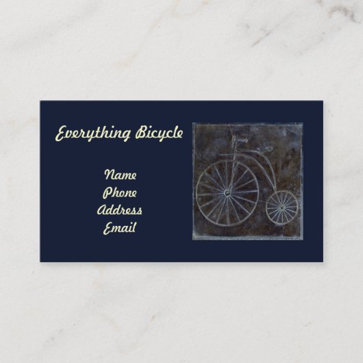 Jenny-Farthing Bicycle Tile Visitekaartje (Voorkant)