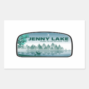 Jenny Lake Grand Teton Nationaal Park Herten Rechthoekige Sticker