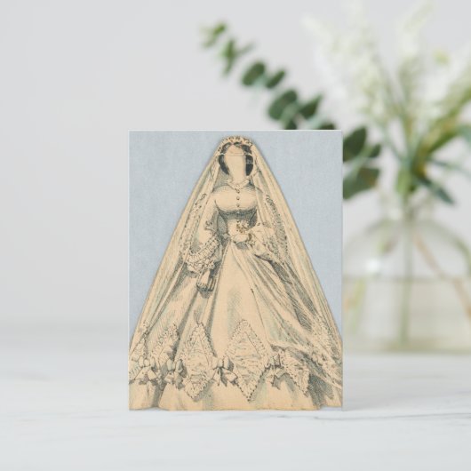 Jenny Lind Paper Doll Bridal Gown Briefkaart (Staand voorkant)