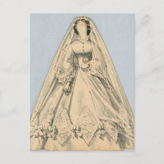 Jenny Lind Paper Doll Bridal Gown Briefkaart (Voorkant)