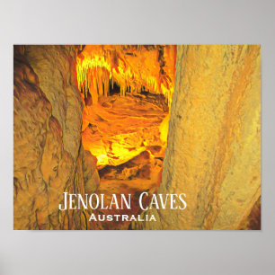 Jenolan Caves limestone groves Australië Poster