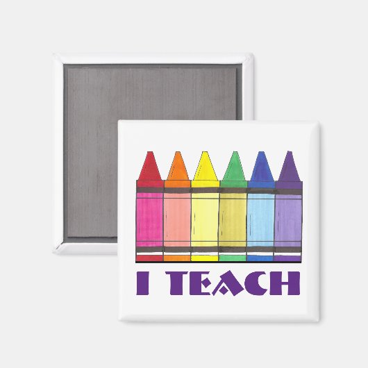 J'Enseigne Rainbow Crayons École enseignant Magnet (Recto/Verso)