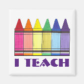 J'Enseigne Rainbow Crayons École enseignant Magnet (Devant)