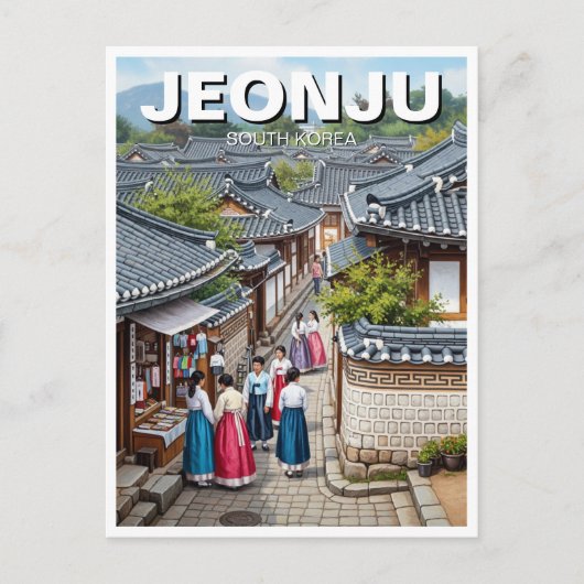 Jeonju Hanok Village Zuid-Korea Briefkaart (Voorkant)