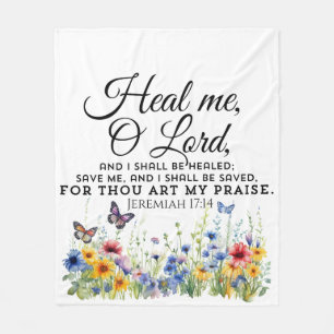 Jeremia 17:14 Healing Bible Verse Wildflowers Fleece Deken