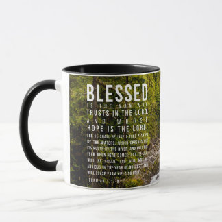 Jeremia 17:7-8 Christelijke Bijbel Schrift Natuur Mok