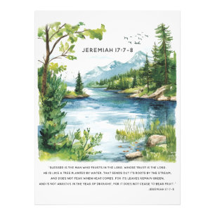 Jeremia 17:7-8 poster met boomillustratie