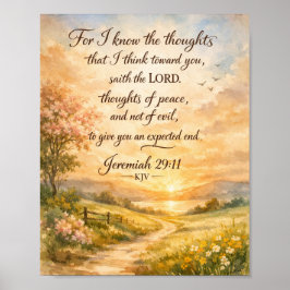 Jeremia 29:11 KJV Poster – Bijbelvers Kunst